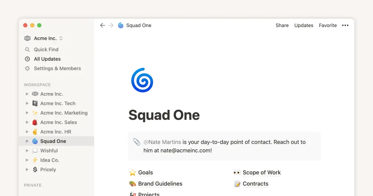 Notion for creative agencies: managing internal and client work