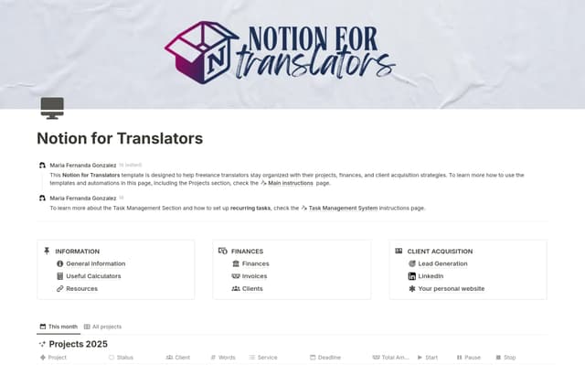Translator's Dashboard